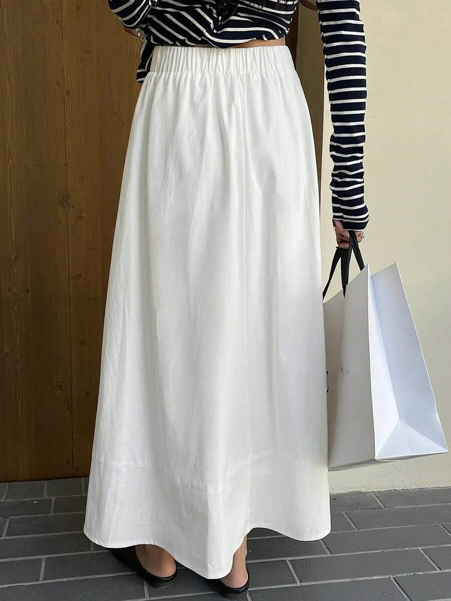 SPÓDNICA ROZKLOSZOWANA MAXI Z GUMĄ W PASIE
