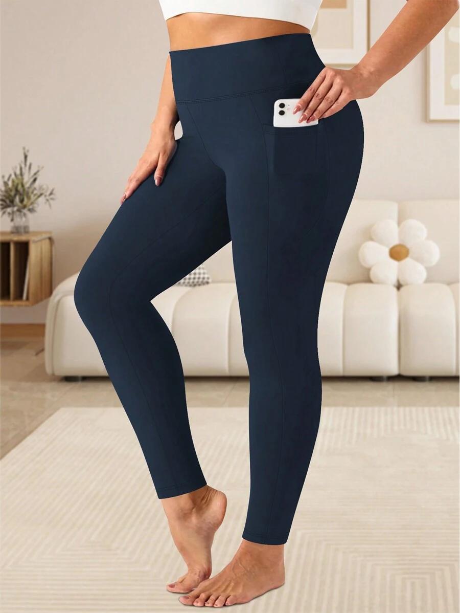 NIEBIESKIE LEGGINSY WYSOKI STAN