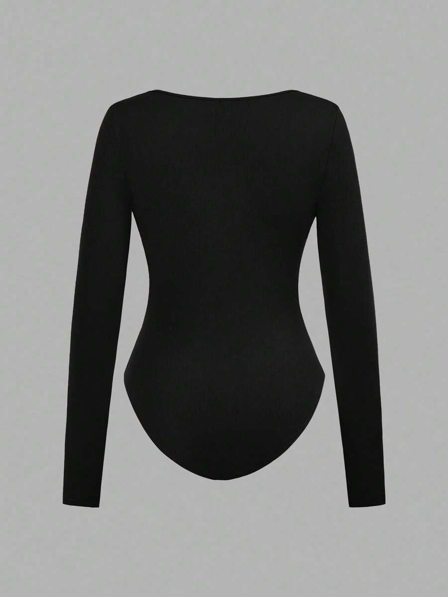 czarne body z długim rękawem basic 3-pack