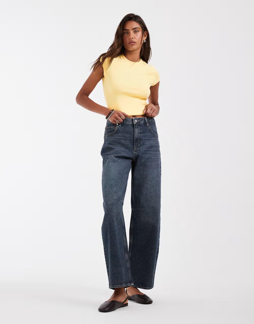 ŻÓŁTY T-SHIRT Z KRÓTKIM RĘKAWEM BASIC