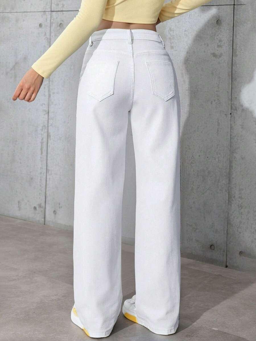 BIAŁE SPODNIE JEANS 