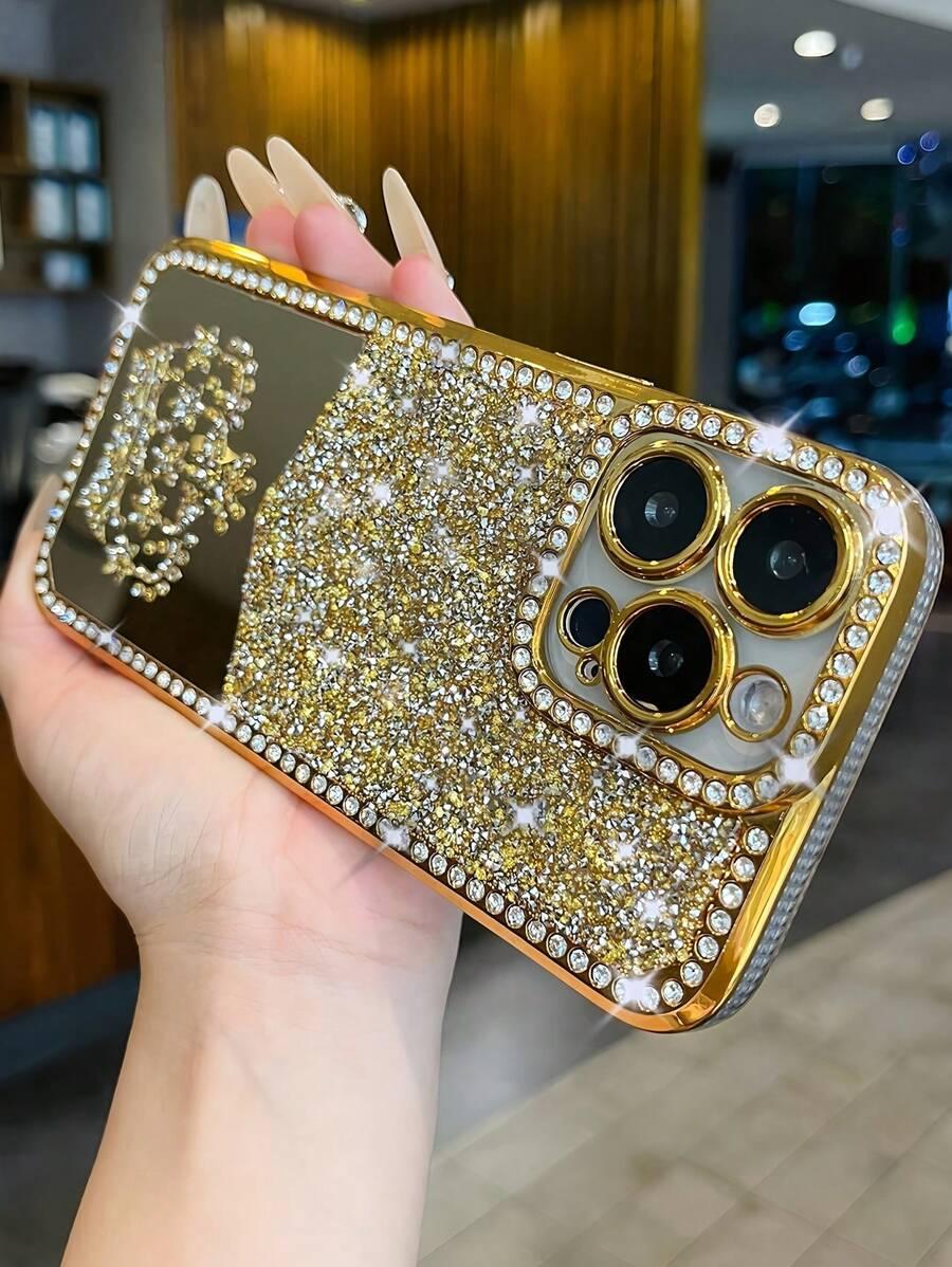 złote etui na telefon
