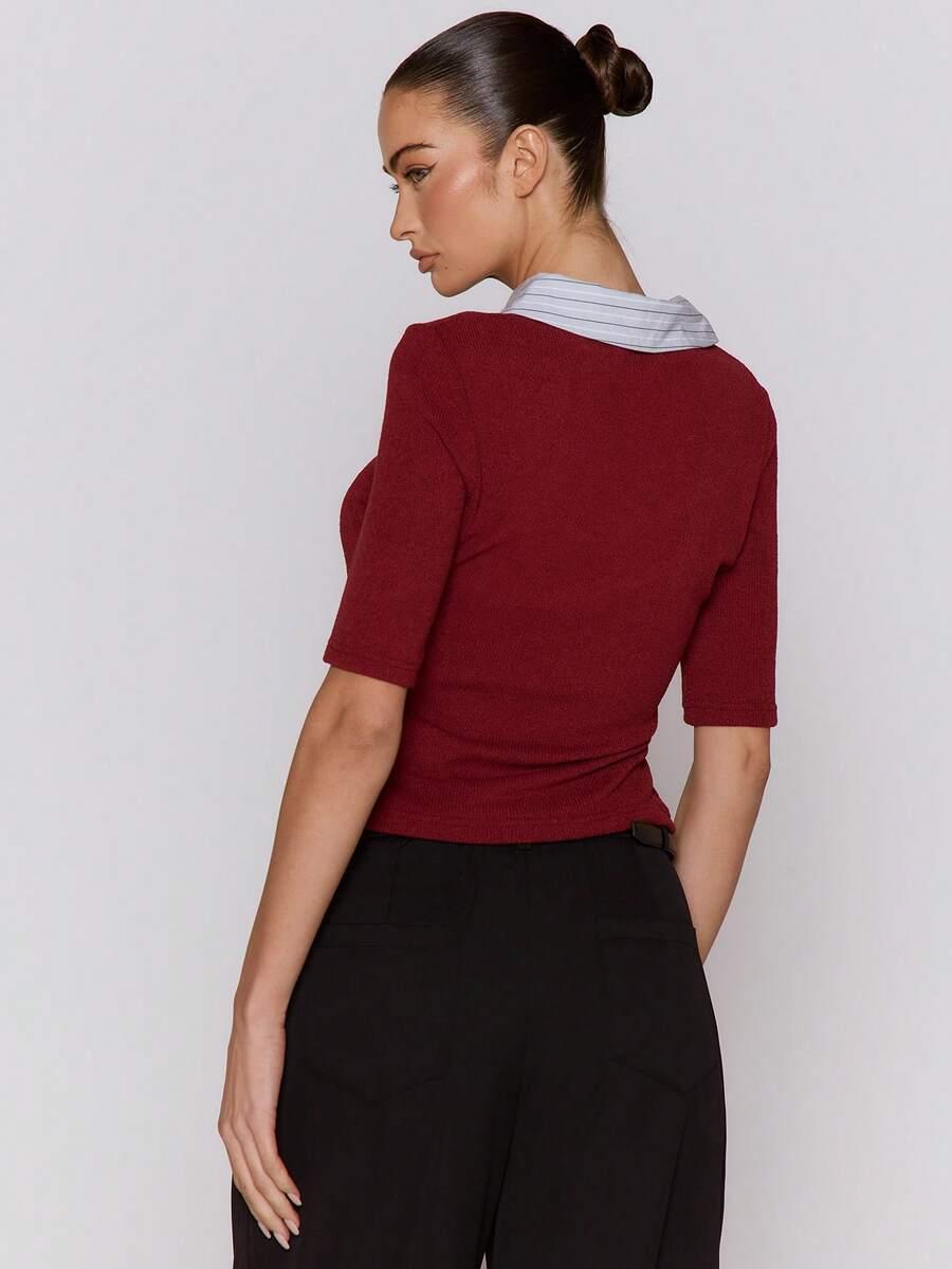 czerwona koszulka polo