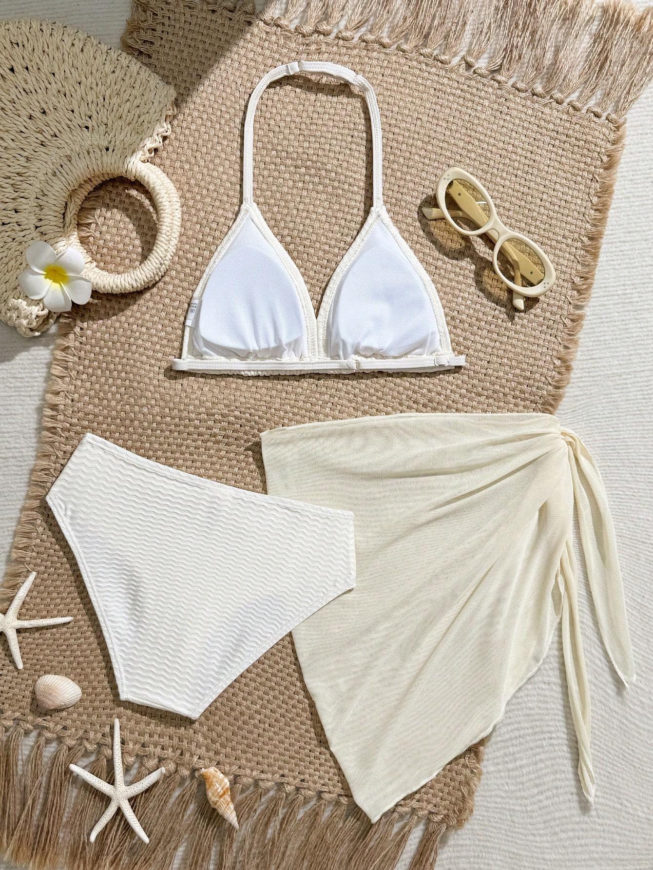 DWUCZĘŚCIOWE BIKINI DZIEWCZĘCE Z WIĄZANĄ SPÓDNICZKĄ