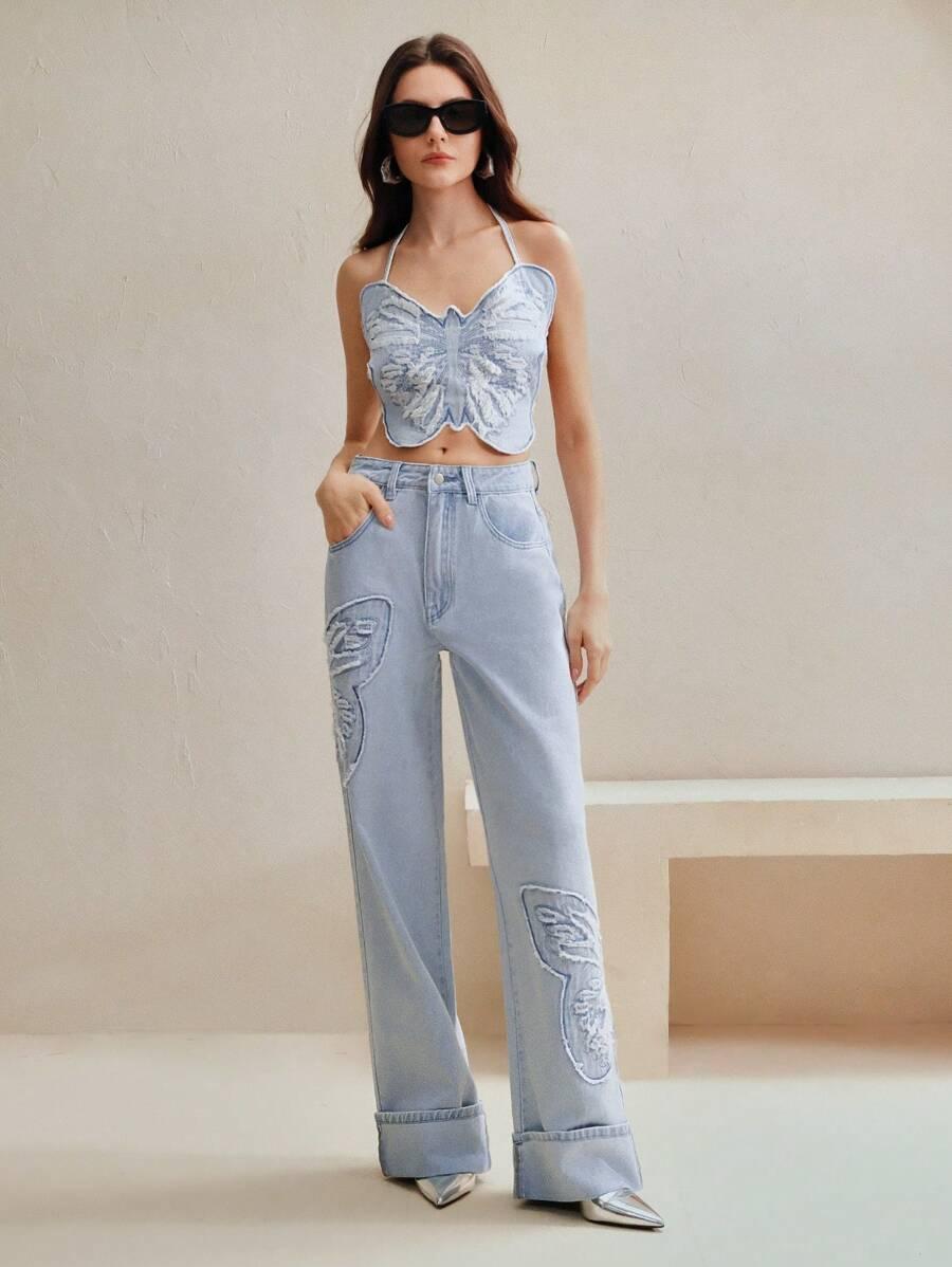 NIEBIESKIE SPODNIE JEANS