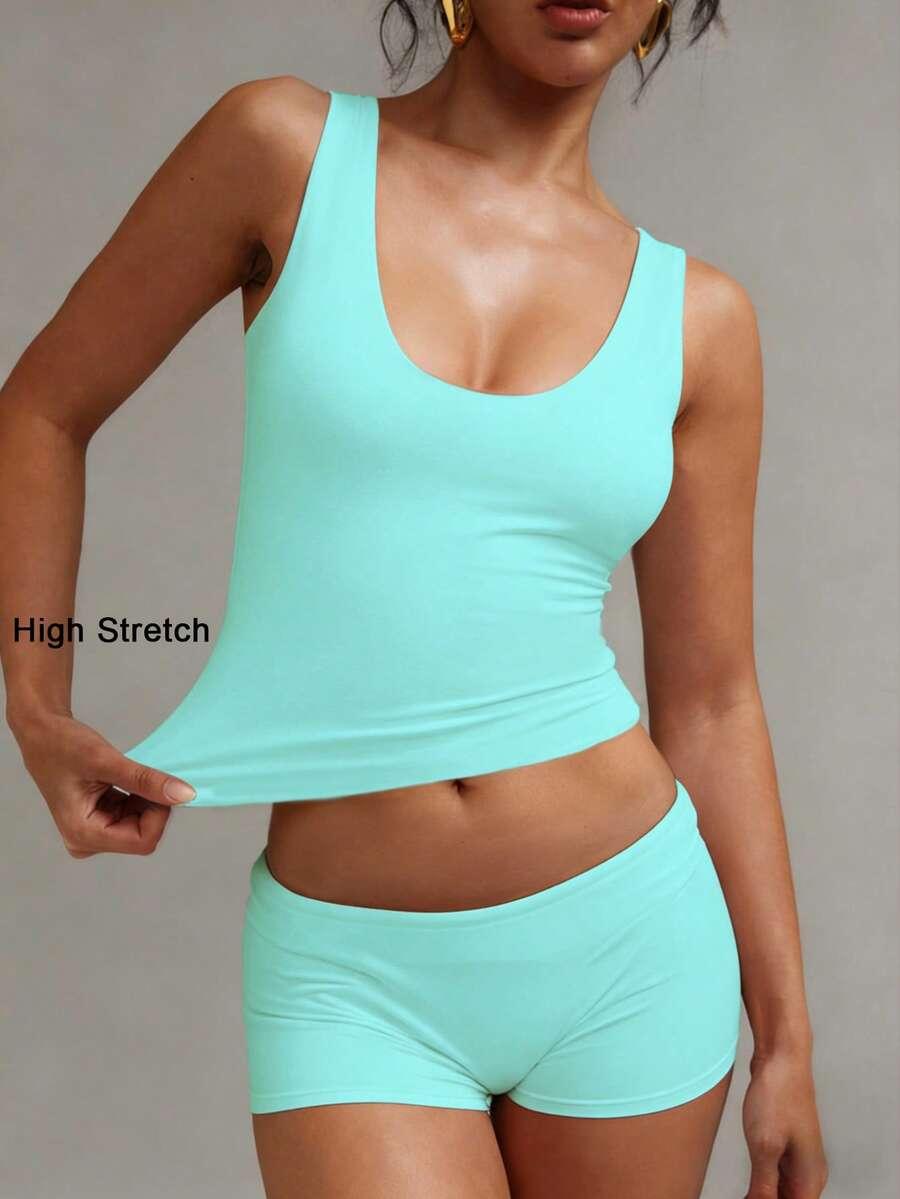 niebieski top casual