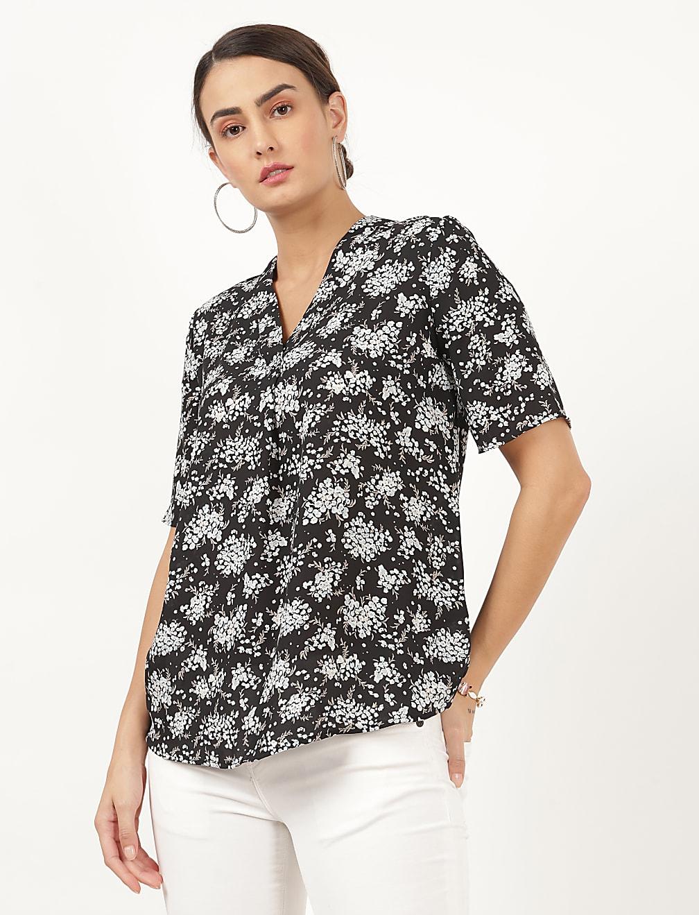TOP V-NECK PRINT T43-3616X-Y4
