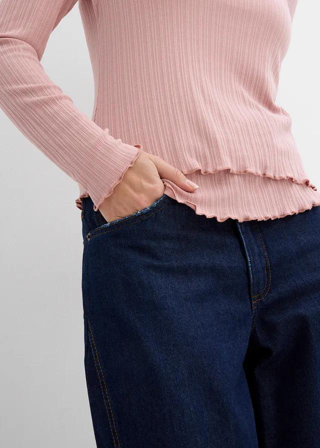 BLUZKA DAMSKA PLUS SIZE DŁUGI RĘKAW ASYMETRYCZNA