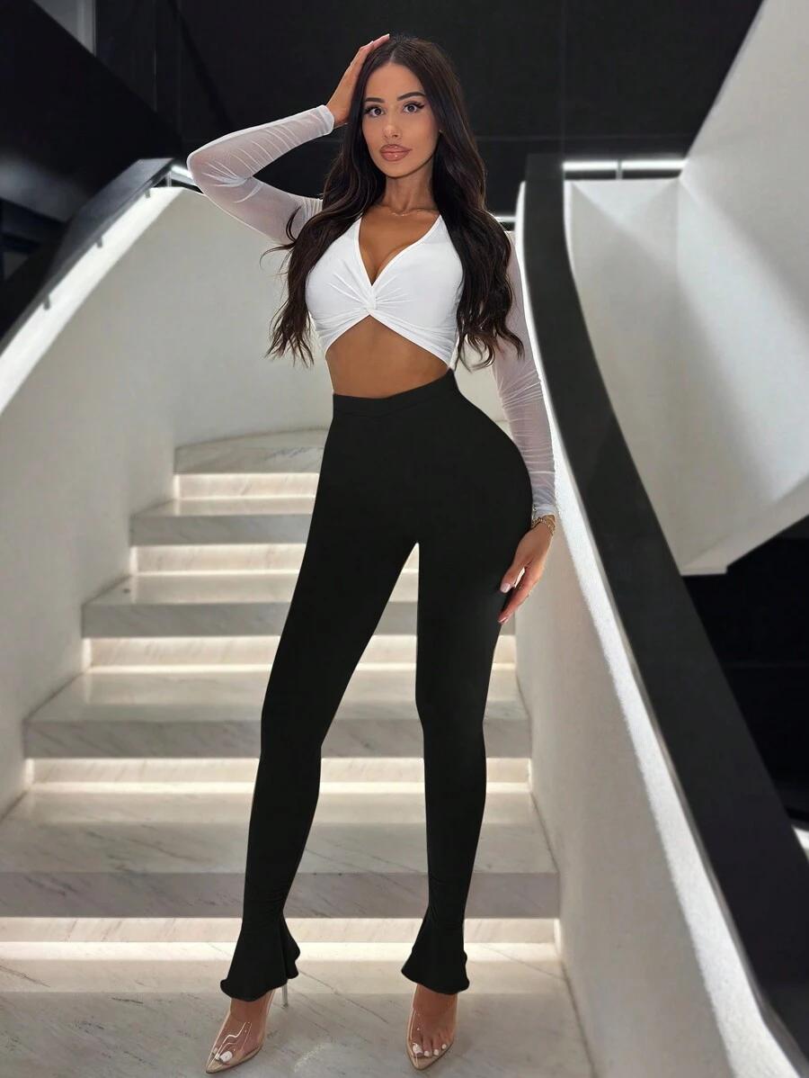 czarne legginsy wysoki stan