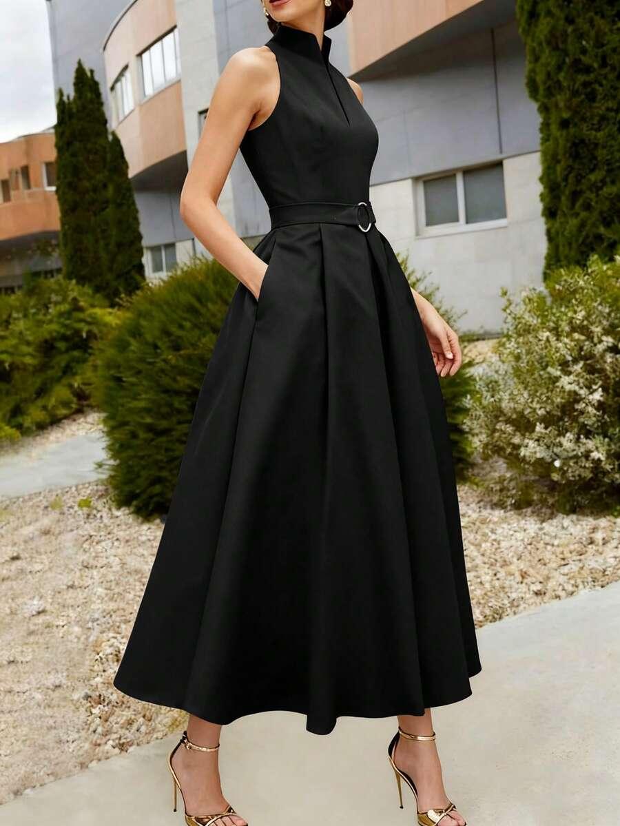CZARNA MAXI SUKIENKA