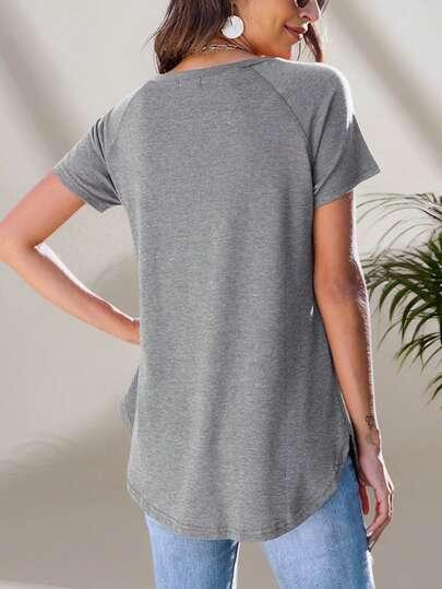 SZARY T-SHIRT CASUAL