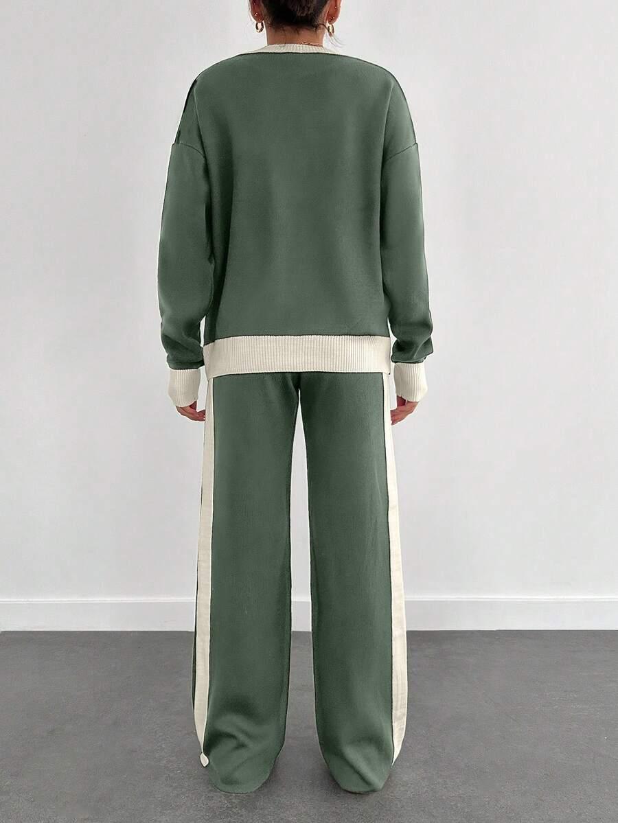 komplet sweter spodnie