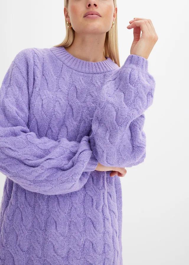 FIOLETOWY SWETER OVERSIZE 