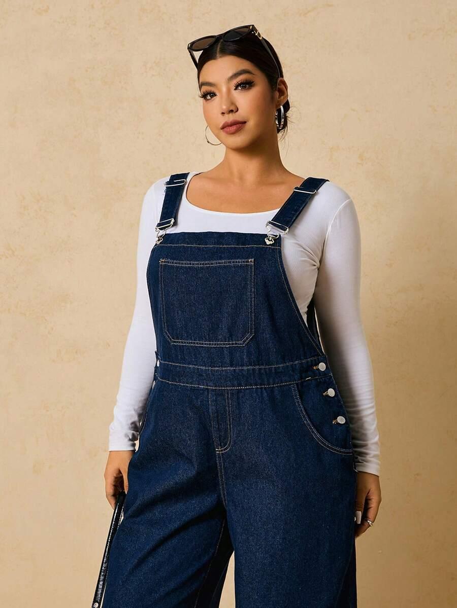 granatowe spodnie ogrodniczki jeans 