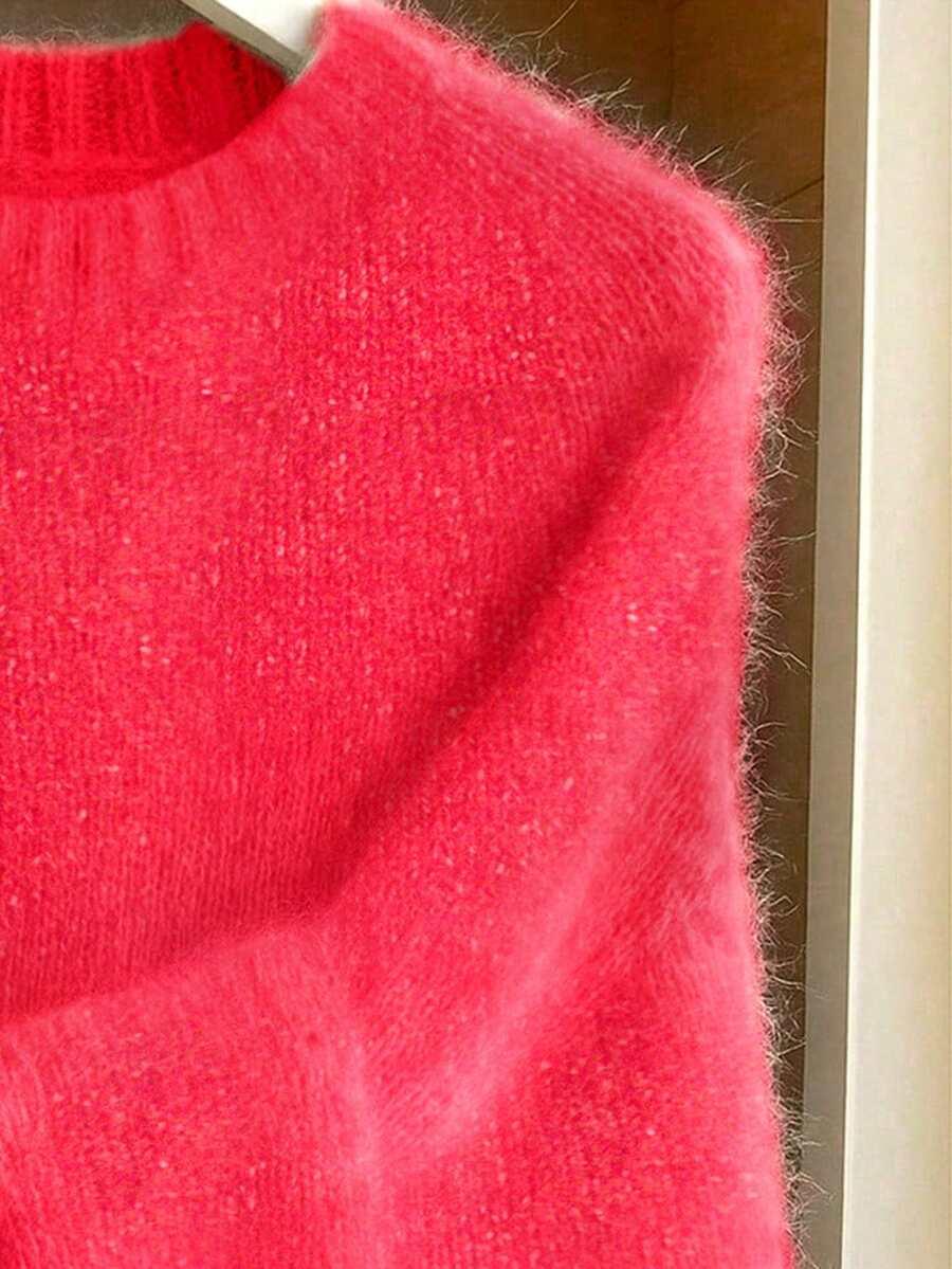 RÓŻOWY SWETER DŁUGI RĘKAW