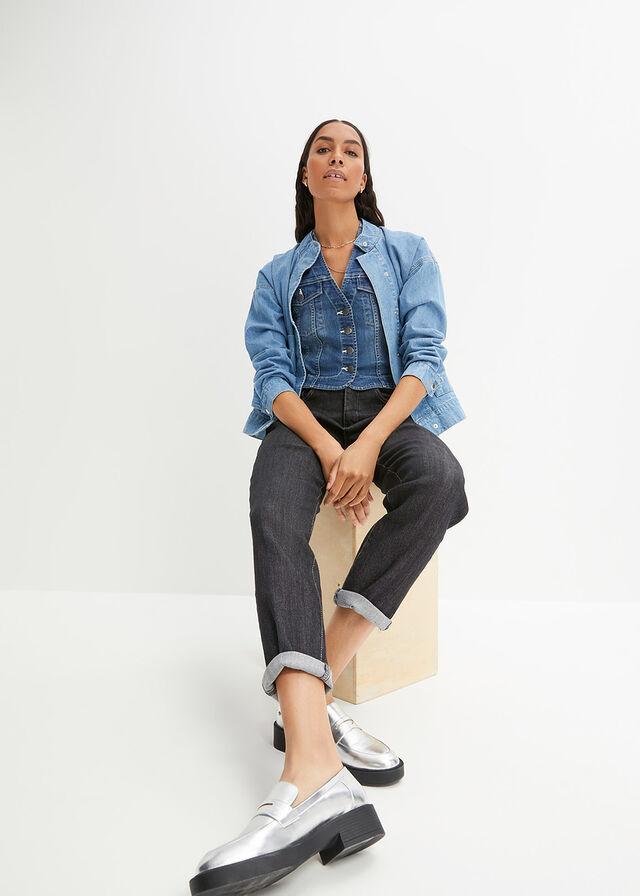 GRANATOWE SPODNIE JEANS
