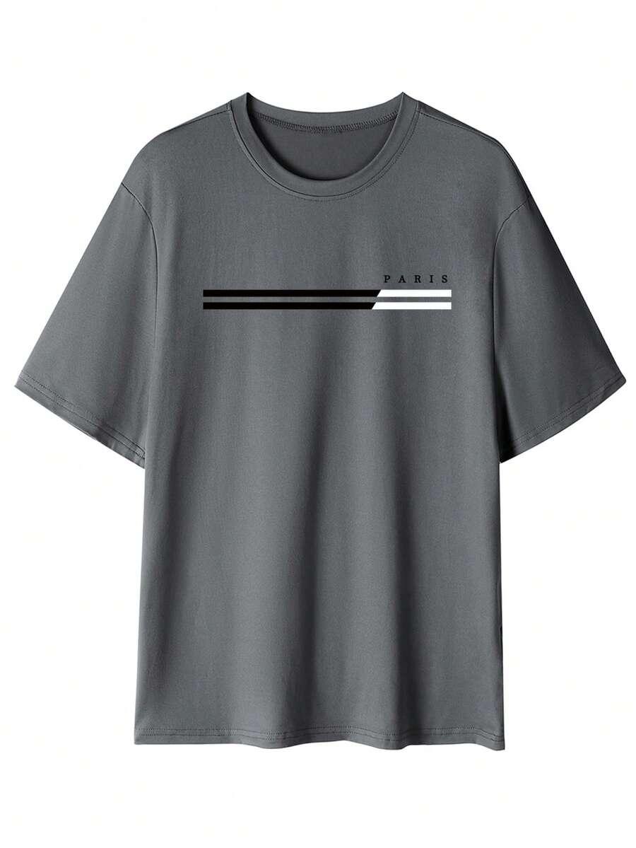 szary t-shirt nadruk
