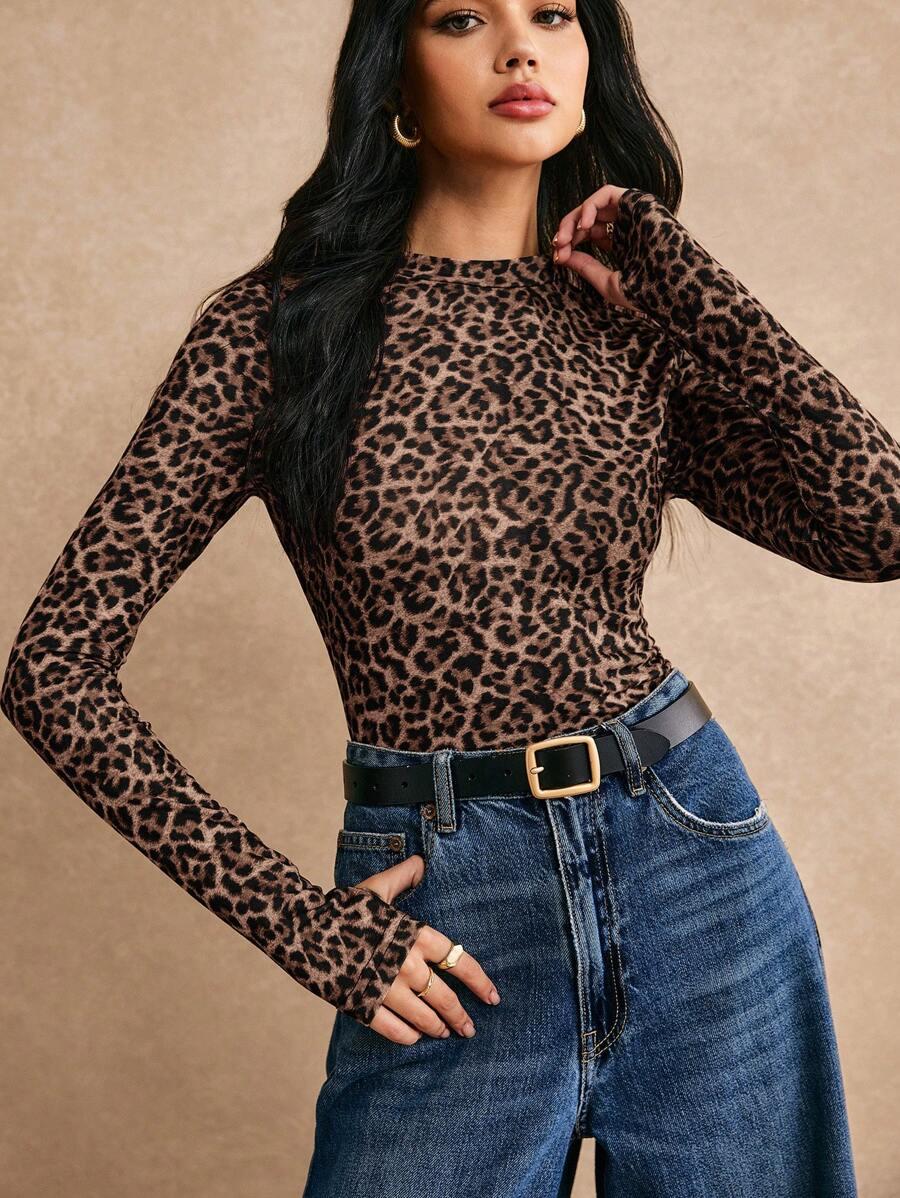 BLUZKA DŁUGI RĘKAW animal print