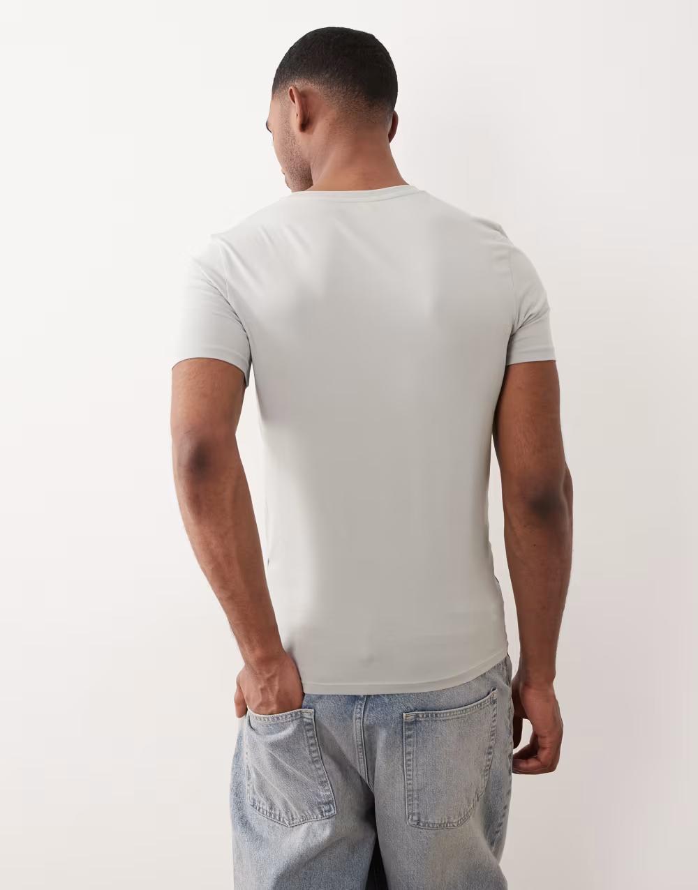 Gładki T-SHIRT OKRĄGŁY DEKOLT