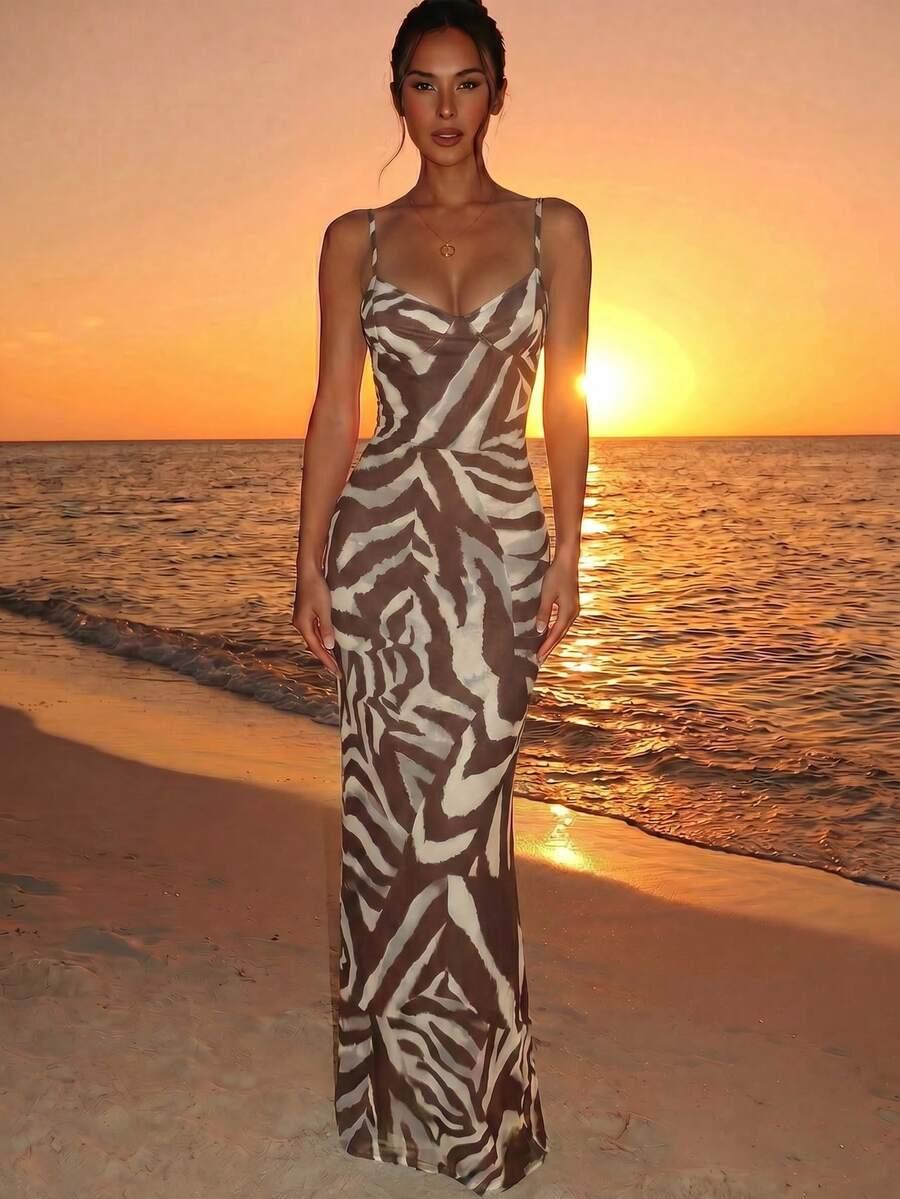 MAXI SUKIENKA ANIMAL PRINT