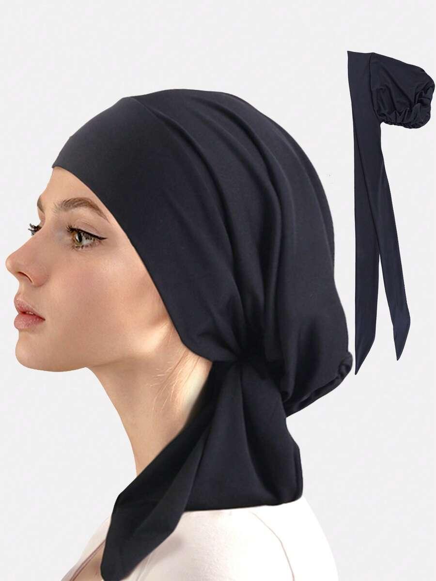 CZARNY TURBAN NA GŁOWĘ