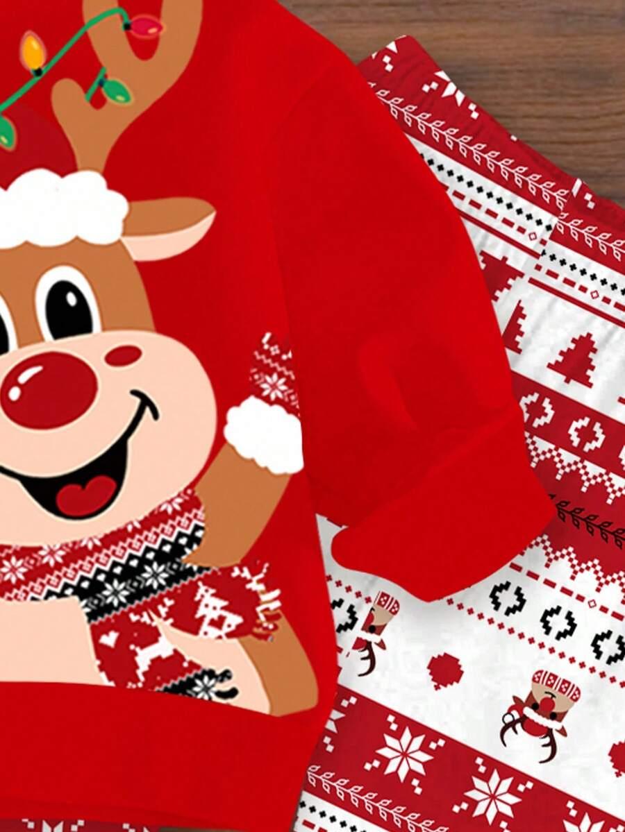 KOMPLET BLUZA SPODNIE ŚWIĄTECZNY WZÓR