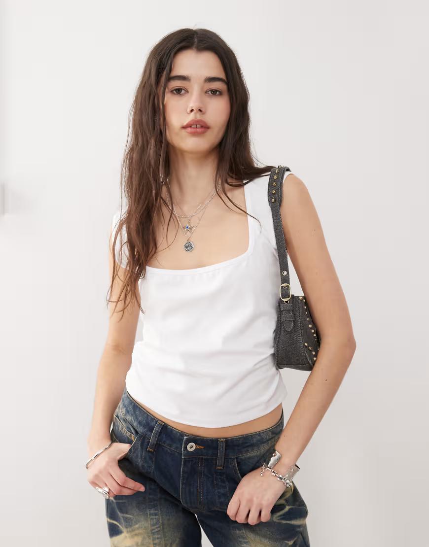 BIAŁY TOP CASUAL