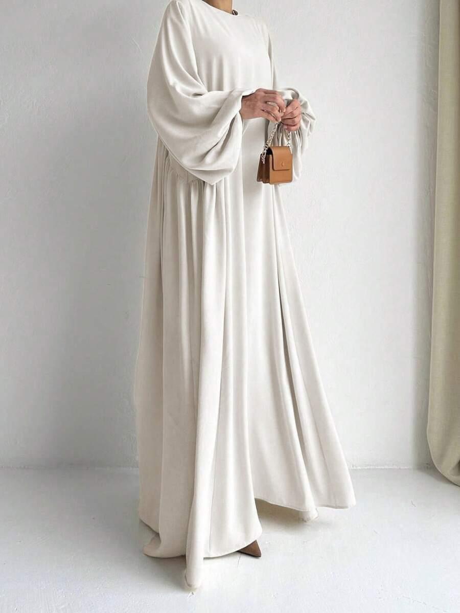 KREMOWA MAXI SUKIENKA OVERSIZE