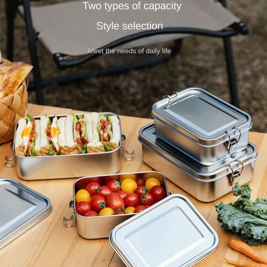 srebrne pudełko lunchbox