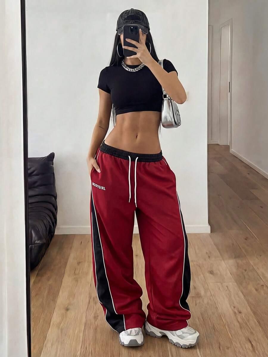 czerwone spodnie casual 