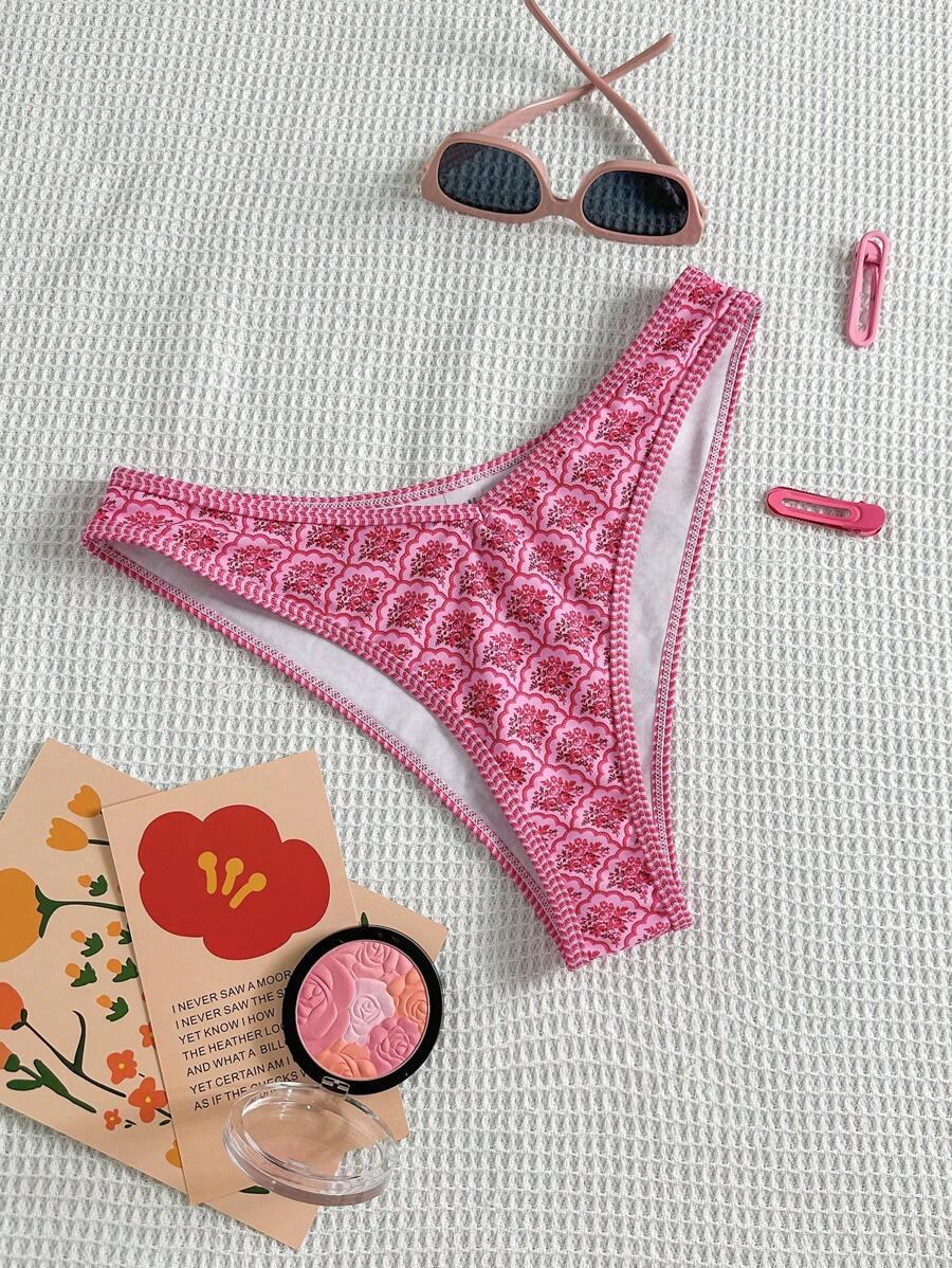 RÓŻOWY DÓŁ OD BIKINI WZÓR 