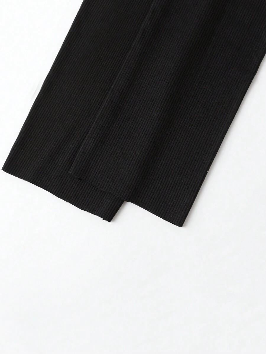 czarne gładkie legginsy