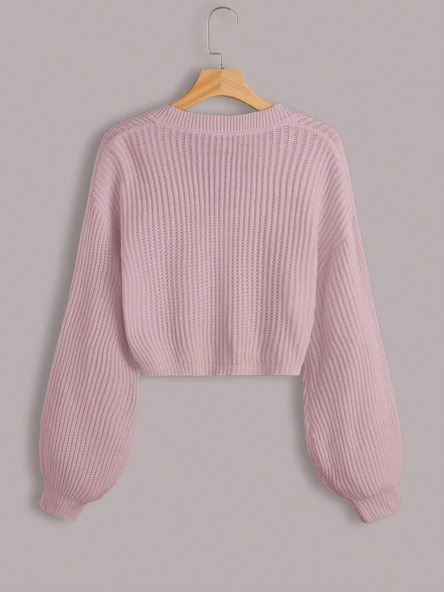 RÓŻOWY SWETER GUZIKI