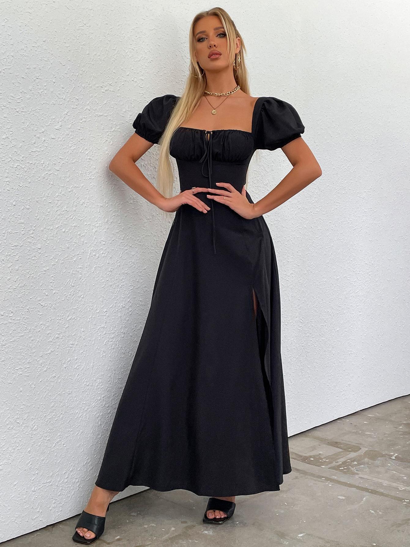 CZARNA MAXI SUKIENKA