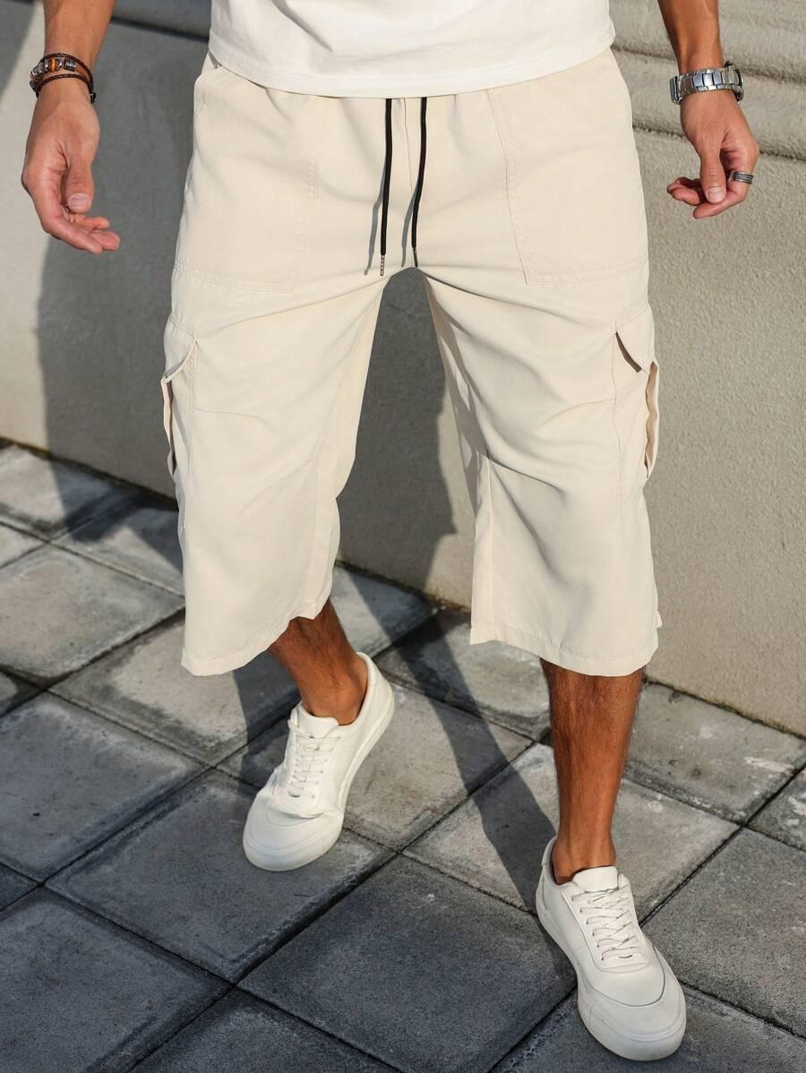 beżowe spodenki wiązanie