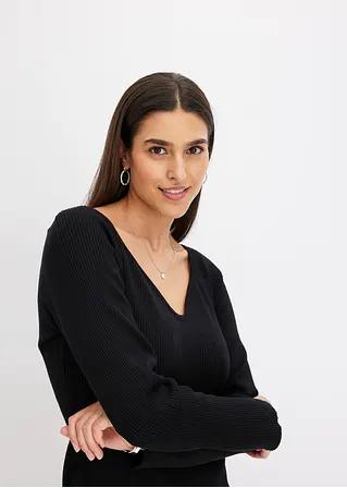 DZIANINOWA MIDI SUKIENKA V-NECK 