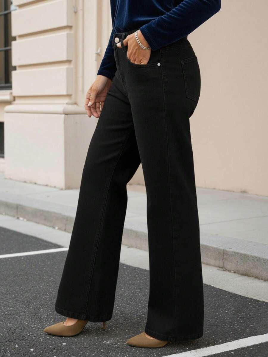 CZARNE SPODNIE JEANS
