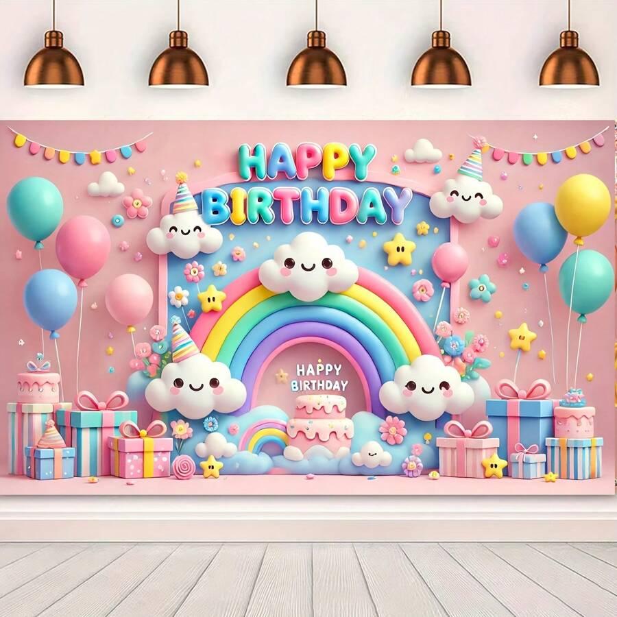 plakat urodzinowy napis happy birthday