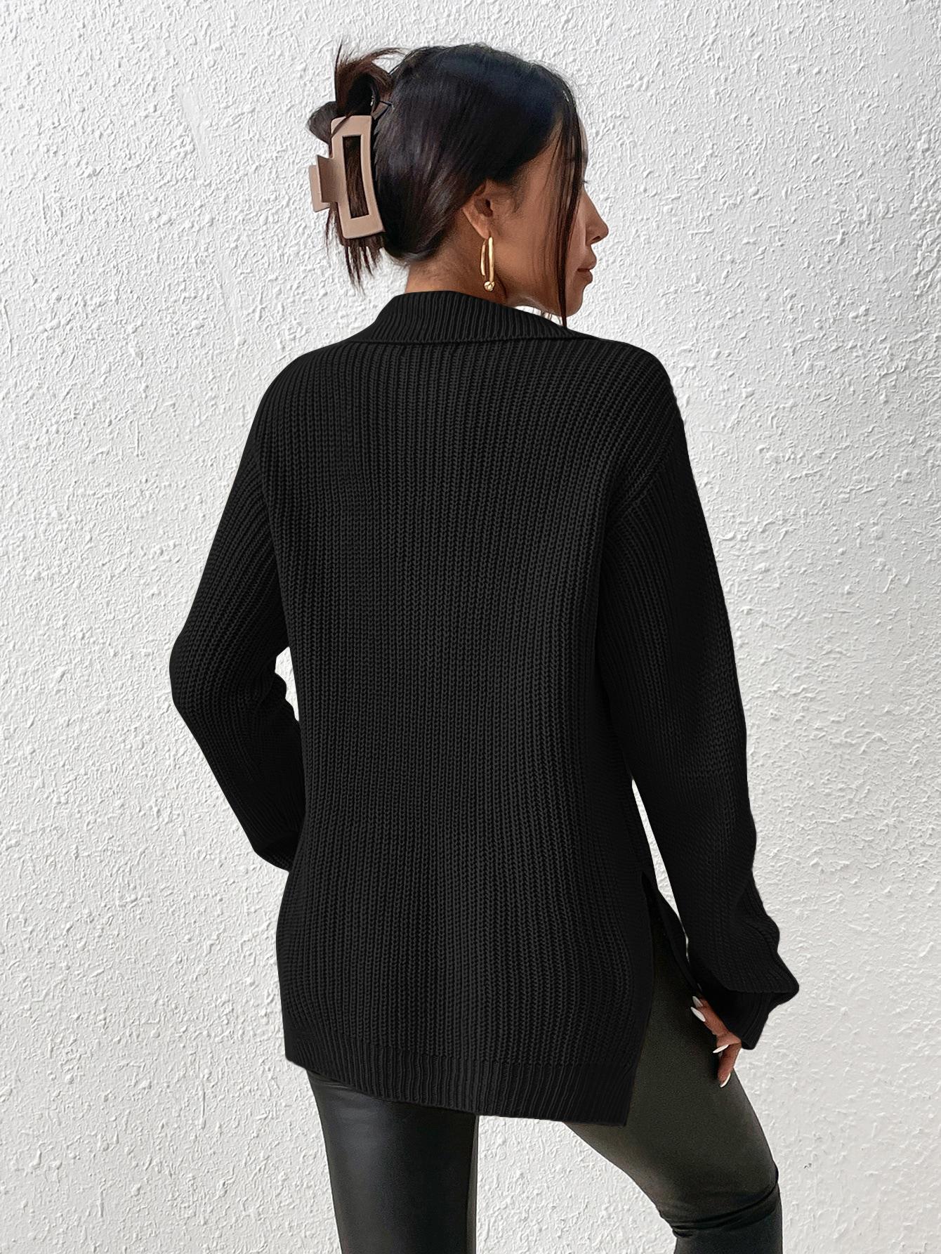 CZARNY SWETER ROZCIĘCIA ZIP
