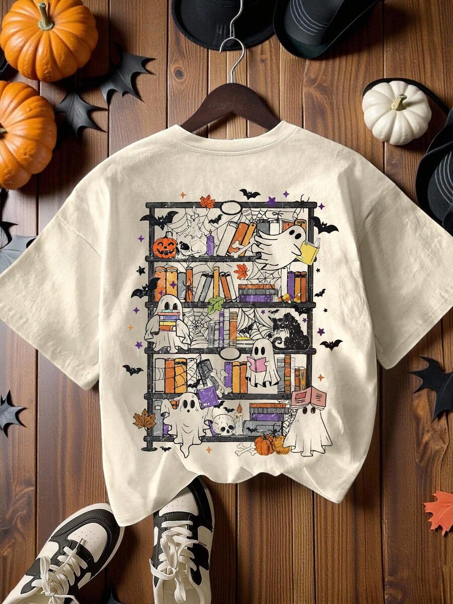 beżowy t-shirt print