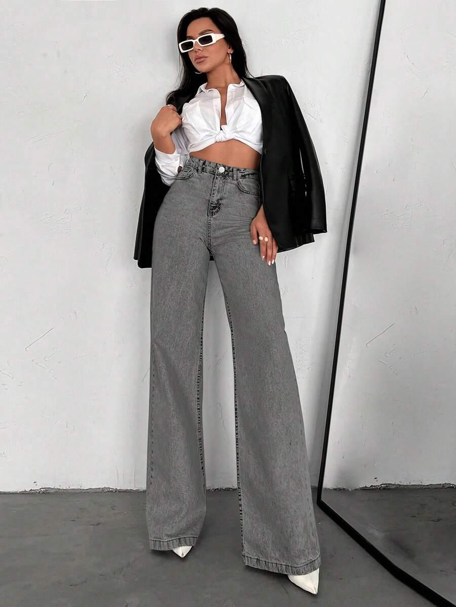 SPODNIE JEANSOWE WYSOKI STAN