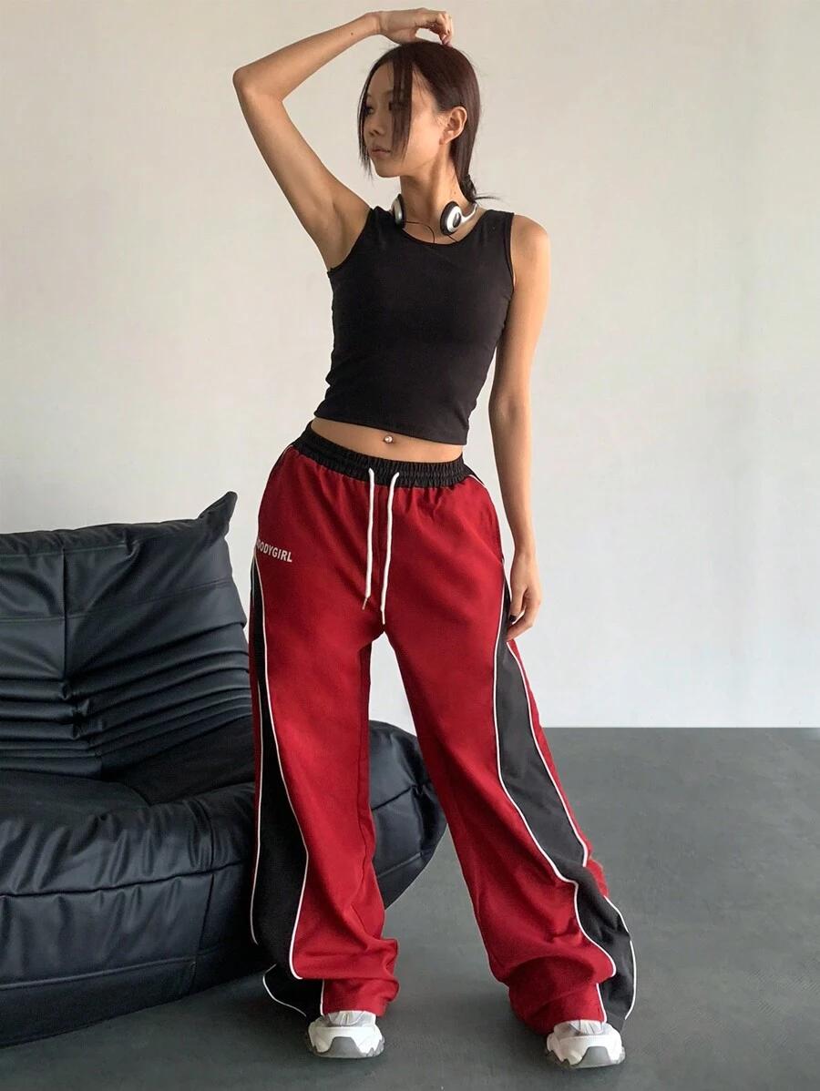 czerwone spodnie casual 