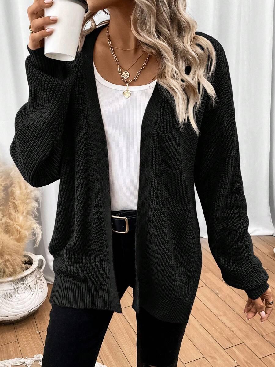 CZARNY SWETER KARDIGAN 