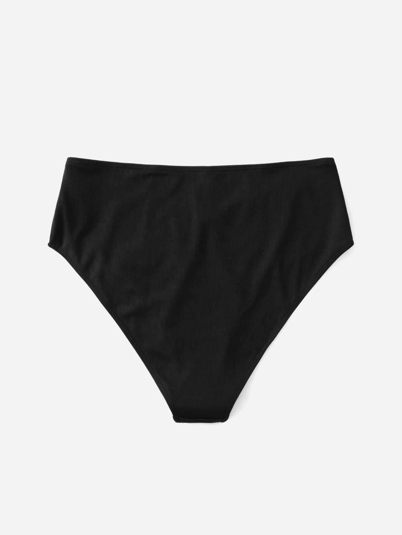CZARNY DÓŁ OD BIKINI prążki