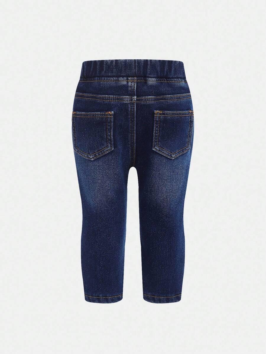 niebieskie spodnie ocieplane jeans