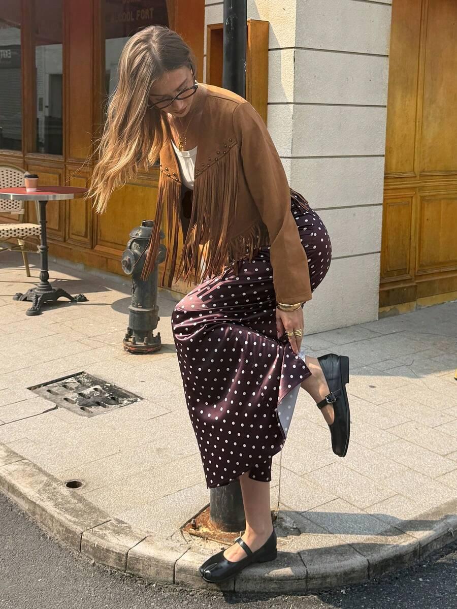 maxi spódnica groszki