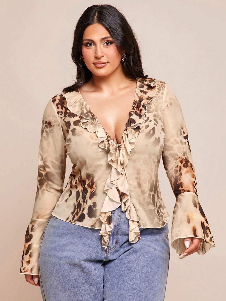 bluzka animal print siateczka