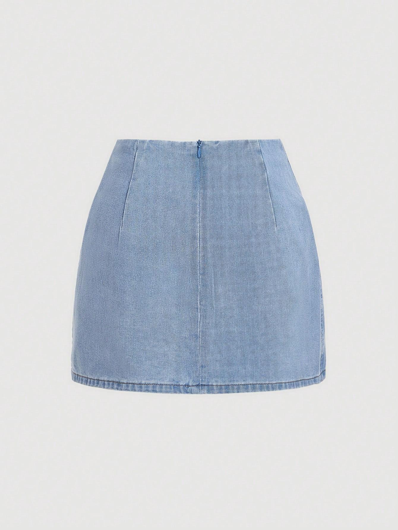 NIEBIESKA SPÓDNICA JEANS 