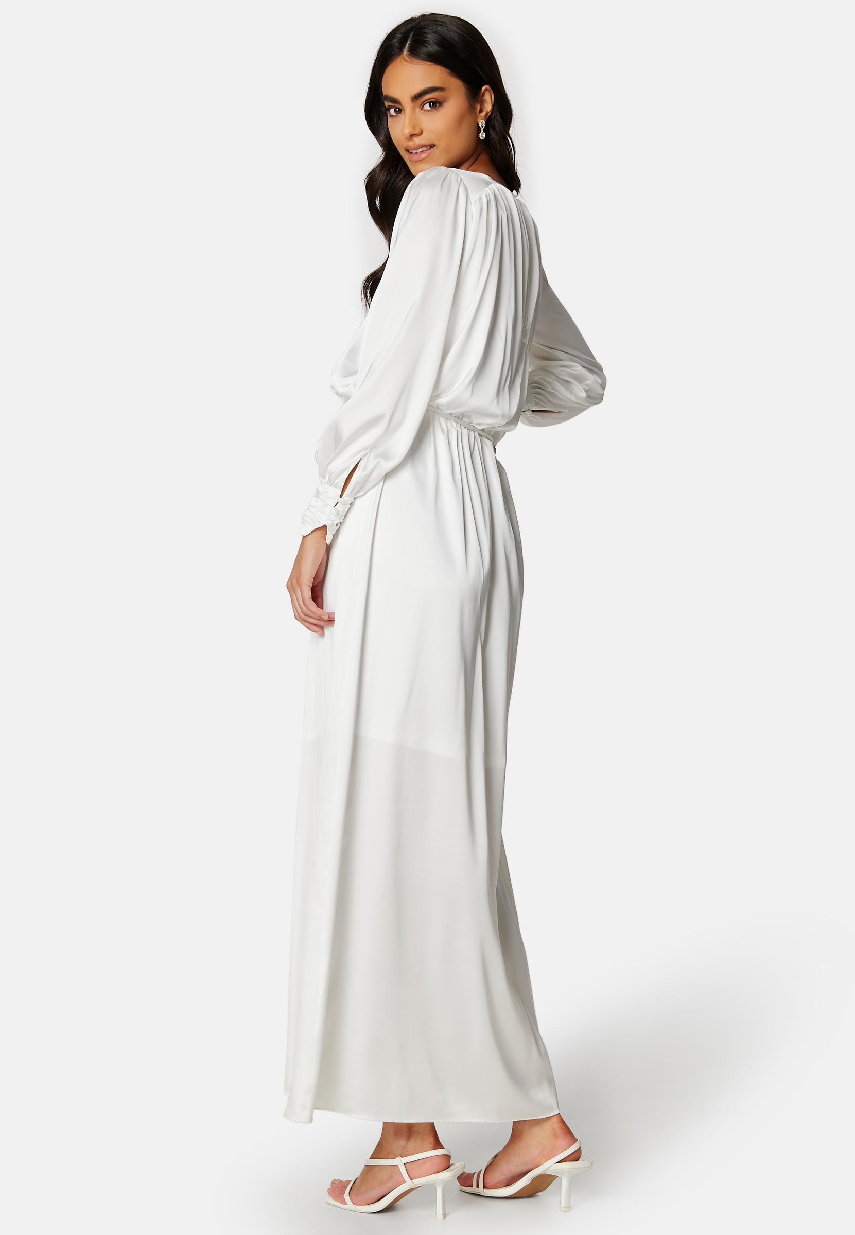 biała satynowa sukienka maxi