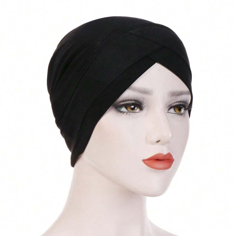 czarny turban na głowę
